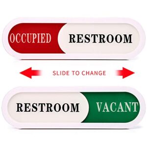 Vacant Occupied Sign for Home Office Hotles Hospital Restroom,Slider Door sign (Tells Whether Room Vacant or Occupied), 6.69'' x 1.96''