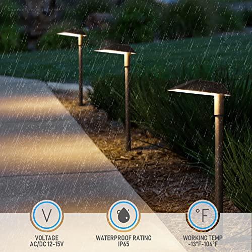 LEONLITE LED Low Voltage Landscape Lights, 5W 400LM 12-15V AC/DC, 23.4Inch Pathway Lights, Aluminum Housing, IP65 Waterproof for Outdoor Path Sidewalk Driveway Walkway, 3000K Warm White, Pack of 6