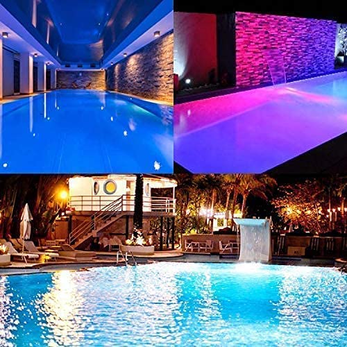 weipute Pool Lights, 120V 45W LED Pool Light with Remote Control, Color Changing Pool Light Bulb Replacement for Inground Pool