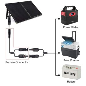 ACOPOWER HY-AS-FD8MM DC 8mm Female to Solar Connector Adapter, Black