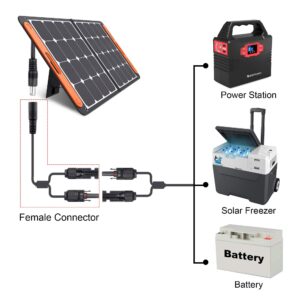 ACOPOWER HY-AS-FD8MM DC 8mm Female to Solar Connector Adapter, Black