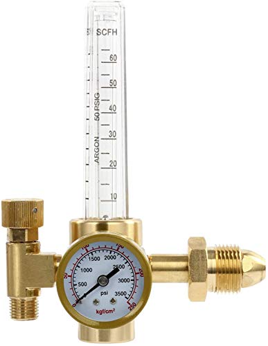 Welding Argon CO2 Gas Regulator 0-60CFH, 0-3500PSI Mig Tig Flowmeter Female 9/16" 18RH CGA-580 Inlet Gas Welder Regulator Gauge