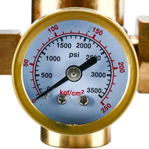 Welding Argon CO2 Gas Regulator 0-60CFH, 0-3500PSI Mig Tig Flowmeter Female 9/16" 18RH CGA-580 Inlet Gas Welder Regulator Gauge