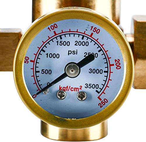 Welding Argon CO2 Gas Regulator 0-60CFH, 0-3500PSI Mig Tig Flowmeter Female 9/16" 18RH CGA-580 Inlet Gas Welder Regulator Gauge