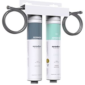 Woder WD-D-20M-ADV-DC Water Filtration System - Sediment Filter and Advanced Water Filter. Under-Sink Water Purifier. Removes Sediments, Sand, Scale, Chlorine, Lead, Contaminants and Odors - USA Made