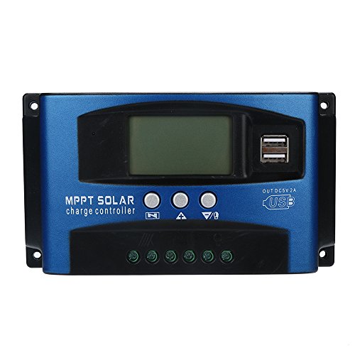 noband 100A MPPT Solar Panel Regulator Charge Controller 12V/24V Auto Focus Tracking with Dual USB Port LCD Display for Lead Acid Batteries (one Size)