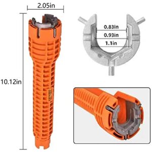 SMOOTHCLUE Faucet and Sink Wrench,Multi-purpose Faucet Wrench Tool,Basin Wrench Plumbing Tools with Gradienter For Plumbers And Homeowners