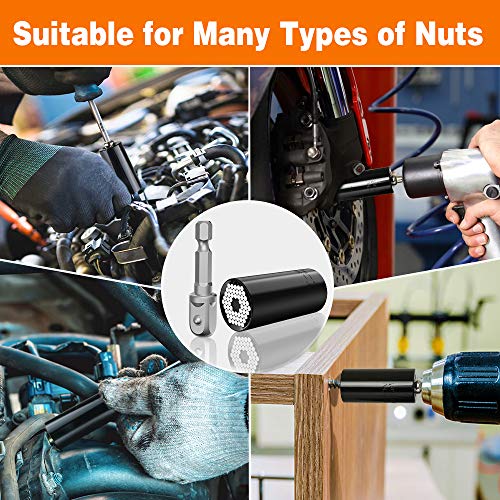 Super Universal Socket Gifts for Men - Tools Christmas Stocking Stuffers for Adults Grip Socket Set with Power Drill Adapter, Gadgets for Men Dad Him Kids Husband Who Have Everything Cool Stuff Ideas