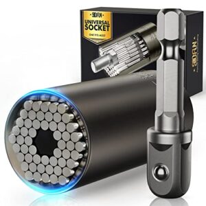 Super Universal Socket Gifts for Men - Tools Christmas Stocking Stuffers for Adults Grip Socket Set with Power Drill Adapter, Gadgets for Men Dad Him Kids Husband Who Have Everything Cool Stuff Ideas