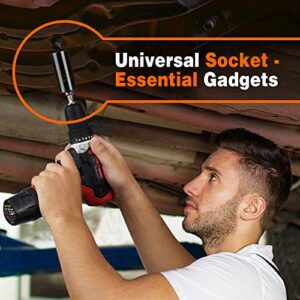 Super Universal Socket Gifts for Men - Tools Christmas Stocking Stuffers for Adults Grip Socket Set with Power Drill Adapter, Gadgets for Men Dad Him Kids Husband Who Have Everything Cool Stuff Ideas
