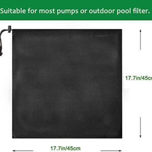 Hecaty 17.7"x 17.7" Large Pump Barrier Bag, Pond Pump Filter Bag, Black Media, Nylon Mesh Bag, Swimming Pool Filters(Black)