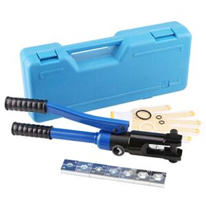 lichamp hydraulic cable lug tool, 6 awg to 4/0 awg battery cable crimping tool wire terminal crimper set, 1202bl