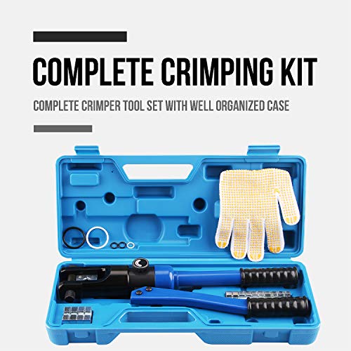 LICHAMP Hydraulic Cable Lug Tool, 6 AWG to 4/0 AWG Battery Cable Crimping Tool WIRE Terminal Crimper Set, 1202BL