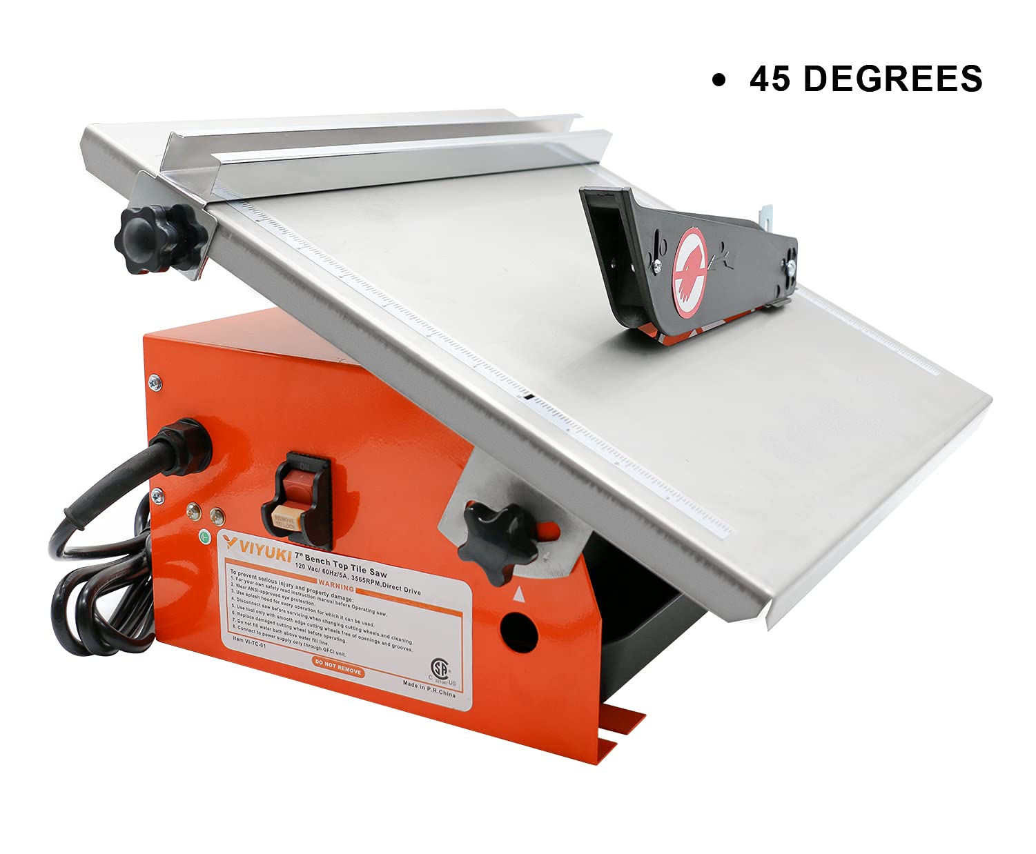 VIYUKI Tile Cutter Saw Portable Wet Cutting Porcelain Tile Cutter Table Saw 7-Inch Wet Tile Saw