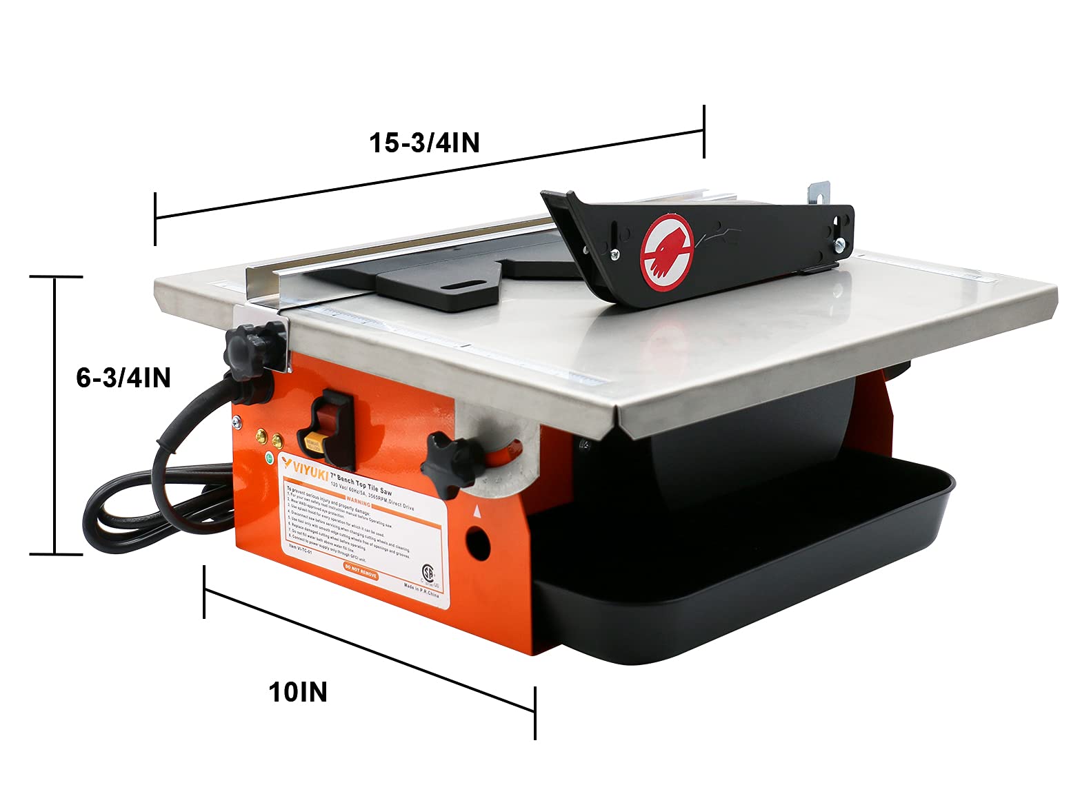 VIYUKI Tile Cutter Saw Portable Wet Cutting Porcelain Tile Cutter Table Saw 7-Inch Wet Tile Saw