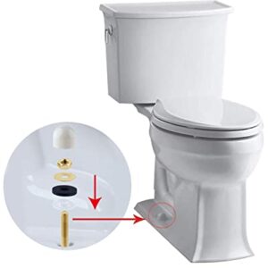 iFealClear Solid Brass Toilet Floor Bolts and Caps Set, Toilet Bowl to Floor Bolts with Washers and Round Cover Caps, Toilet Bolt Kit, White