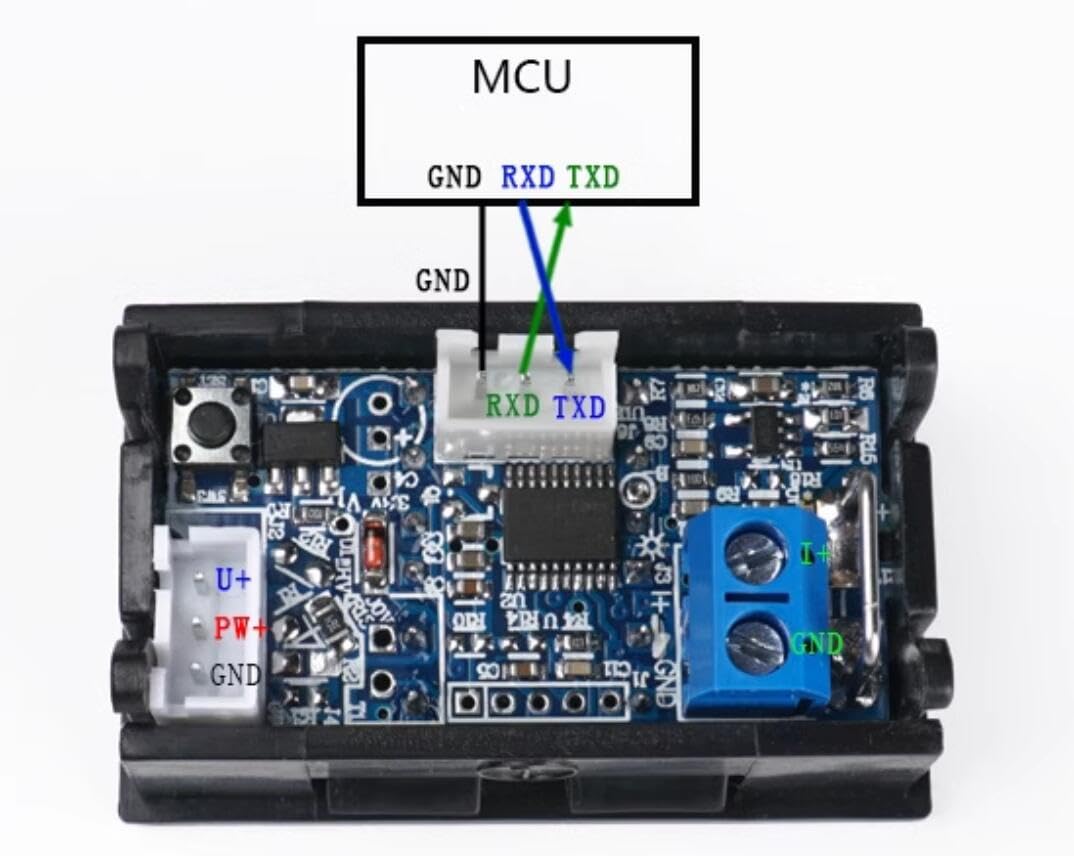 Taidacent Modbus RTU Power Monitor Energy Meter DC Voltage Current Meter Ammeter RS485 TTL Isolated 100V 5A 10A 50A 100A Dual LCD Display (100V10A_Modbus Protocol_485 Isolation)