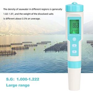 Water Quality Tester, Salt Tester, Digital Screen 7 in 1 Multifunction Pen Type Water Quality Testing Meter Fast Accurate Calculation Salinity PH TDS EC ORP Tester IP67 Waterproof Detachable Probe