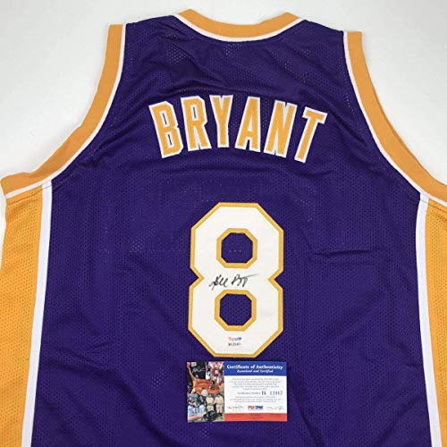 Autographed/Signed Kobe Bryant #8 Los Angeles LA Purple Basketball Jersey PSA/DNA COA