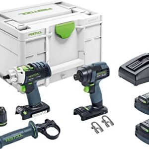 Festool 576490 TID 18 Impact Driver and PDC 18 Drill Driver 4.0Ah Combo Kit