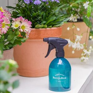 Berry&Bird Garden Plastic Spray Bottle, Refillable Empty Squirt Can Pot, Fine Mist Plant Watering Mister Trigger Cleaning Sprayer Container for Bonsai Hair 500 ml/16.9 Fl Oz