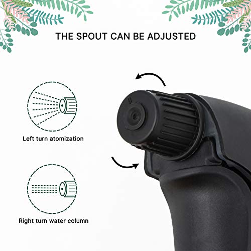 Berry&Bird Garden Plastic Spray Bottle, Refillable Empty Squirt Can Pot, Fine Mist Plant Watering Mister Trigger Cleaning Sprayer Container for Bonsai Hair 500 ml/16.9 Fl Oz