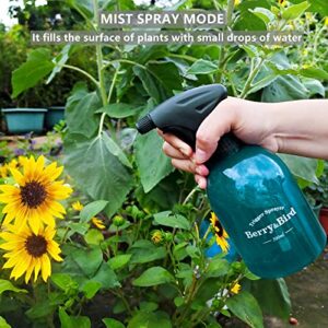 Berry&Bird Garden Plastic Spray Bottle, Refillable Empty Squirt Can Pot, Fine Mist Plant Watering Mister Trigger Cleaning Sprayer Container for Bonsai Hair 500 ml/16.9 Fl Oz