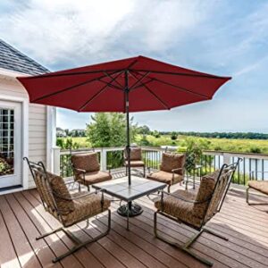 MASTERCANOPY Patio Umbrella for Outdoor Market Table -8 Ribs (10ft,Burgundy)