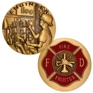 firefighter fire department engineer challenge coin
