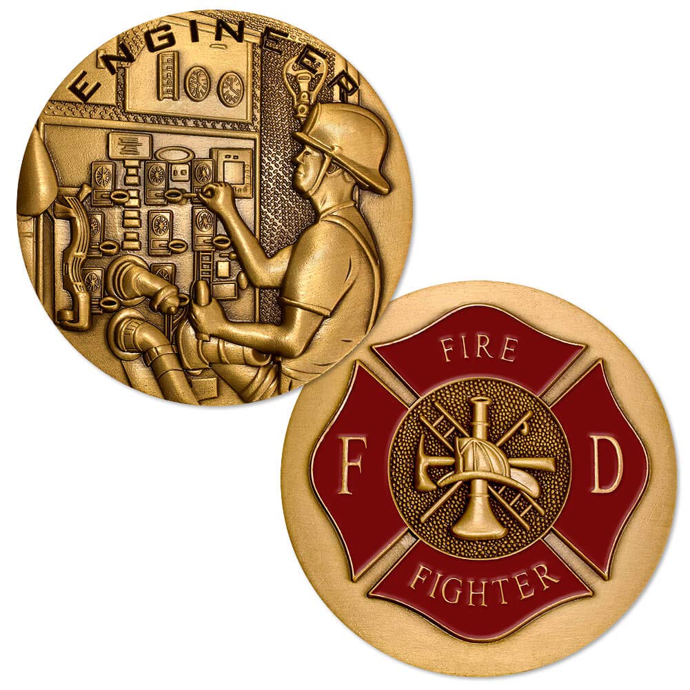 Firefighter Fire Department Engineer Challenge Coin