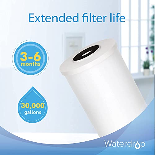 Waterdrop FXHTC Whole House Carbon Water Filter, Replacement for GE® FXHTC, GXWH40L, GXWH35F, Culligan® RFC-BBSA, American Plumber W10-PR, W10-BC, WRC25HD, 10" x 4.5" Cartridge, 5 Micron, Pack of 3