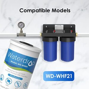 Waterdrop FXHTC Whole House Carbon Water Filter, Replacement for GE® FXHTC, GXWH40L, GXWH35F, Culligan® RFC-BBSA, American Plumber W10-PR, W10-BC, WRC25HD, 10" x 4.5" Cartridge, 5 Micron, Pack of 3