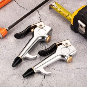 2 Pieces Lever Style Air Blow Gun with Rubber and Safety Tip Nozzles for Home Garage Shop Industrial