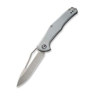 civivi fracture edc folding knife –gray stonewashed drop point blade, g10 handle, slip joint pocket knife for indoor and outdoor c2009b (gray)