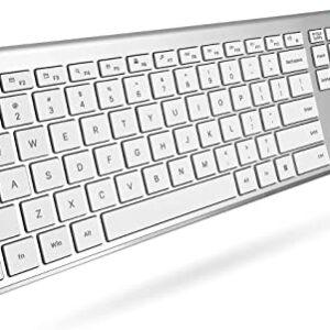 X9 Performance Slim Full Size Wireless Keyboard for Laptop and Desktop PC | Elegant Low Profile 2.4G Computer Keyboard Wireless - Rechargeable Flat Keyboard with Number Pad, 110 Silent Keys - Aluminum