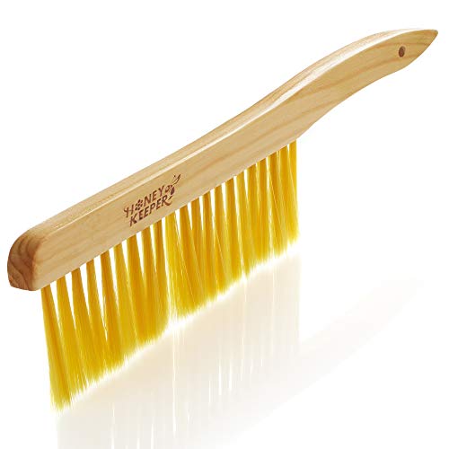 Honey Keeper 14-Inch Bee Hive Brush with Wooden Handle - Beekeeping Tool for Beekeepers