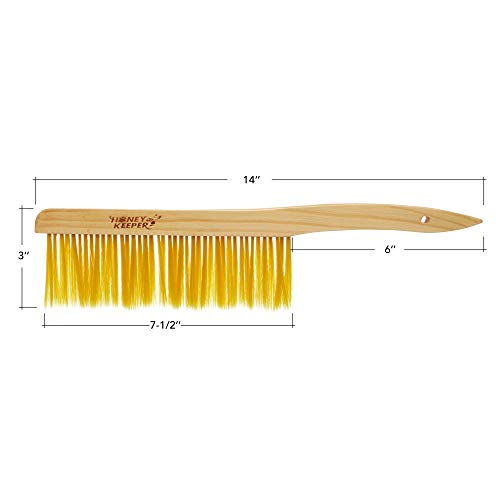 Honey Keeper 14-Inch Bee Hive Brush with Wooden Handle - Beekeeping Tool for Beekeepers