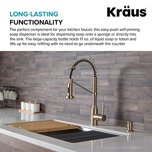 KRAUS Boden Kitchen Soap and Lotion Dispenser in Spot Free Antique Champagne Bronze, KSD-53SFACB