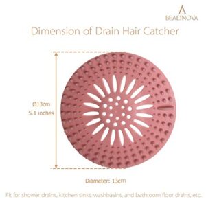 BEADNOVA Drain Hair Catcher Shower Drain Cover Silicon Shower Drain Hair Trap Universal Hair Stopper for Shower Drain Bathroom Bathtub Kitchen Tub (Mix Colors, 4 Pack)