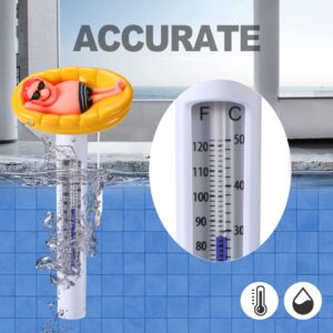 Kingsource Pool Thermometer Large Floating Water Temperature Thermometers with String, Water Thermometer Aquarium,for Outdoor & Indoor Swimming Pools, Spas, Hot Tubs, Aquariums & Fish Ponds
