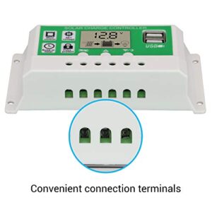 30A Solar Charge Controller 12V/24V Auto, Solar Panel Charge Controller 30Amp Solar Regulator Lithium Battery/Lead-Acid with Dual USB LCD, Adjustable Parameter Backlight LCD Display and Timer Setting