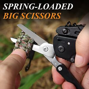 RoverTac Multitool Knife Camping Survival Knife Unique Gifts for Men Dad Husband 18 in 1 Multitools Knife Pliers Scissors Saw Corkscrew Bottle Opener 9-Pack Screwdrivers with Safety Lock Nylon Sheath