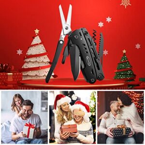 RoverTac Multitool Knife Camping Survival Knife Unique Gifts for Men Dad Husband 18 in 1 Multitools Knife Pliers Scissors Saw Corkscrew Bottle Opener 9-Pack Screwdrivers with Safety Lock Nylon Sheath