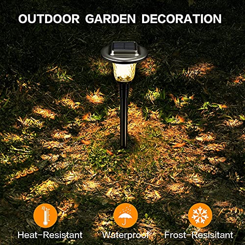 UMICKOO Solar Outdoor Lights Garden, Color Changing Solar Lights Colorful Bright Glass Pathway Lights,Waterproof Solar Powered Landscape Path Lights for Lawn Walkway Yard Decorative