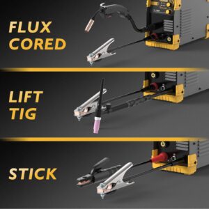 TOOLIOM 135A Flux Core Welder MIG Welder 110V Flux MIG/Lift TIG/Stick 3-in-1 Welding Machine IGBT DC Inverter