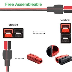 SolarEnz Solar Panel Cable Connector Anderson Adapter Power Pole Adapter Connector Solar Connector，10AWG Compatible with Anderson PowerPole Solar Panel for Solar Generator Power Station