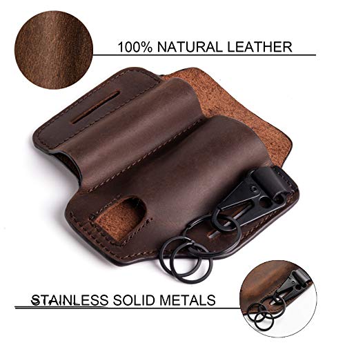 Gentlestache Leather Sheath for Leatherman Multitool Sheath EDC Pocket Organizer with Key Holder for Belt and Flashlight Sheath Multitool Pouch