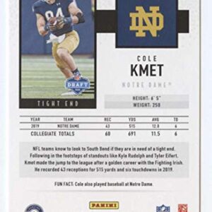 2020 Score Football #404 Cole Kmet RC Rookie Notre Dame Fighting Irish Official NFL Trading Card Made by Panini America