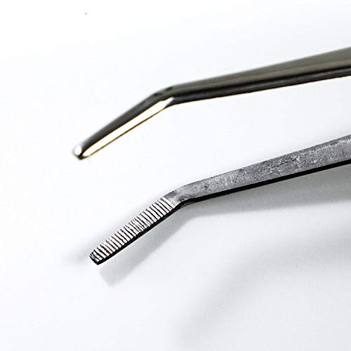 Wazakura Bonsai Curved Tip Tweezer with Spatula MADE IN JAPAN 8-1/4in(210mm) Stainless Steel