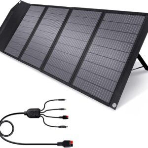 ROCKPALS Upgraded Foldable Solar Panel 100W with Kickstand, Parallel Supported, QC 3.0 and USB-C, Portable Solar Panels for Jackery/Anker/FlashFish/Bluetti/Goal Zero/Rockpals Power Station